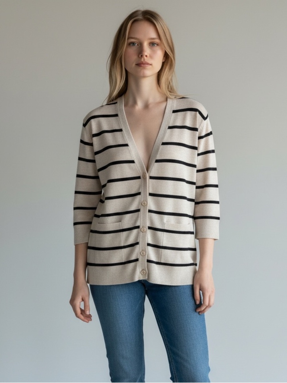 Mossimo Striped Cardigan Size L